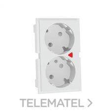 MMCONECTA - ENCHUFE DOBLE STANDAR SCHUKO ROJO