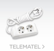 PANASONIC VIKO - REGLETA X-TENDIA 2xtoma DE CORRIENTE 2 POLOS+TIERRA 16A 250V CABLE 1,5m BLANCO
