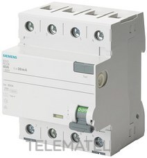 SIEMENS - DIFERENCIAL CLASE A 3P+N 63A 30mA RETARDO