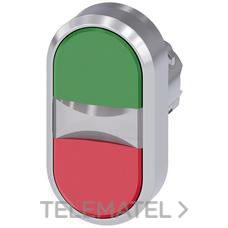 SIEMENS - PULSADOR DOBLE RED.MET BRILL.VD.RJ. BOTÓN RAS.