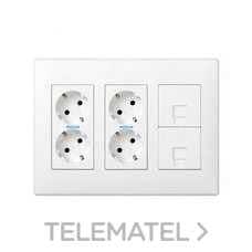 SIMON - PUESTO TRABAJO 4SCHUKOS+2RJ45 BLANCO