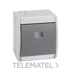 SIMON - PULSADOR C/LUMINOSO IP55 S.44 AQUA GRIS