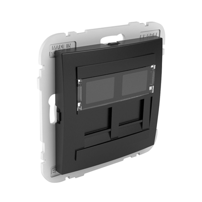 EFAPEL - SOPORTE P/2 CONECT. RJ45 LOGUS NEGRO - Imagen 2