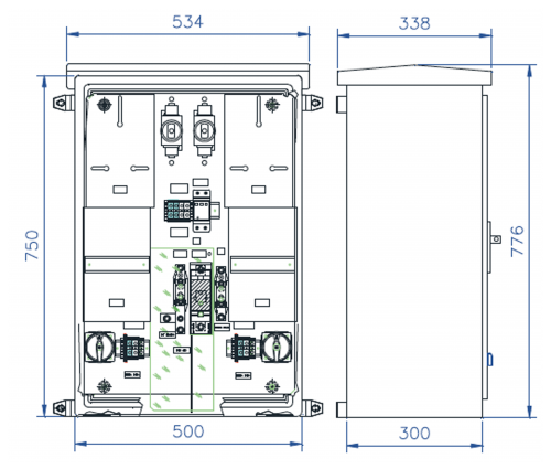 PINAZO - CAJA PROT.MDA.DIRECTA P<50KW 2 SUM. MONOF.