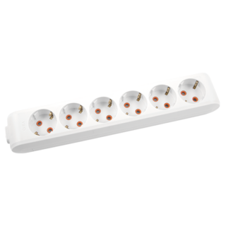 FAMATEL - BASE S/CABLE 6 TOMAS TERMOPLASTICO BL.