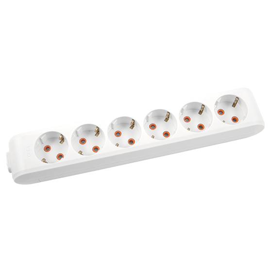 FAMATEL - BASE S/CABLE 6 TOMAS TERMOPLASTICO BL.