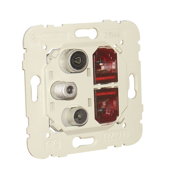 EFAPEL - TOMA R-TV-SAT-2XRJ45 CAT-6 UTP EST.