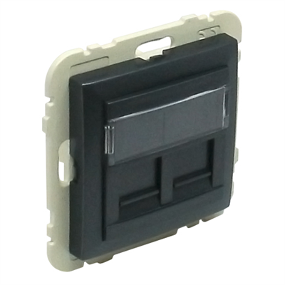 EFAPEL - SOPORTE P/2 CONECT. RJ45 LOGUS GRIS - Imagen 2
