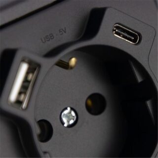 EFAPEL - TAPA BASE SCHUKO + "USB"+"C"  LOGUS 90 GRIS