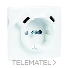 EFAPEL - TAPA PARA BASE SCHUKO + USB (C+C) APOLO 5000 BLANCO ROTO
