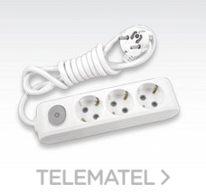 PANASONIC VIKO - REGLETA 3 SCHUKO+PULS.+CBL.1,5MTS.