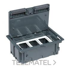 MMCONECTA - CAJA SUELO 3MOD.GRIS 90mm MARCO BL.NV.