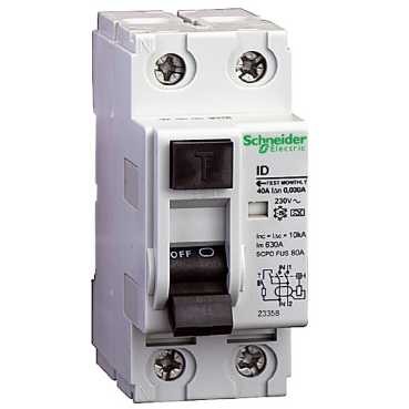 SCHNEIDER ELECTRIC - DIFERENCIAL ID-A 2P 25A 30mA 240V