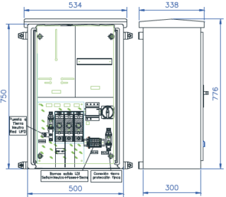 PINAZO - CAJA PROT.TRIF.MDA.DIR. P<50KW RED AEREA EXTERIOR