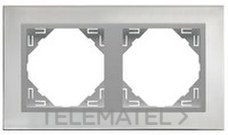 EFAPEL - MARCO DOBLE METALLO INOX/ALUMINIO