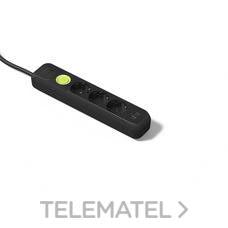 FAMATEL - BASE 3 SCHUKO C/INT. 1,5m USB NEGRO
