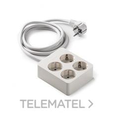 FAMATEL - BASE 4 SCHUKO CUADRADA 1,5m BLANCO